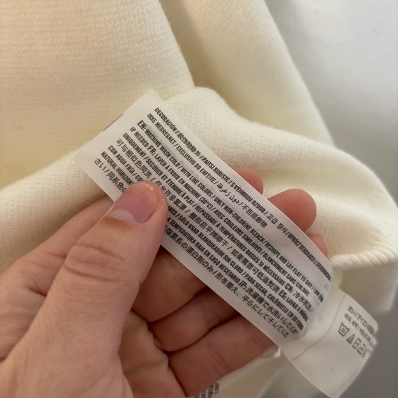 Abercrombie & Fitch Soft A&F V-Neck Sweater Women Small Ivory Oversized - Picture 8 of 9